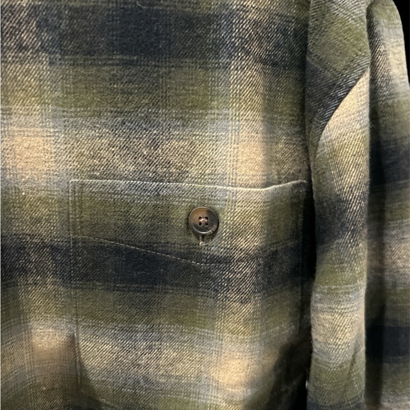 Men’s Weatherproof  Flannel Cotton/ Polyester Long Sleeve Multi Green Shirt N - Picture 4 of 9
